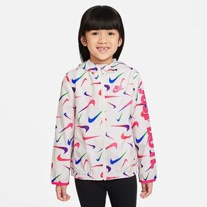 Nike Kids White Jacket with Pink Multicolor Accents XS|4|3-4 years